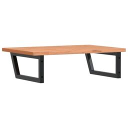 Berkfield Home Basin Shelf Wall Mounted Steel & Solid Wood Beech in Brown - thumbnail 6