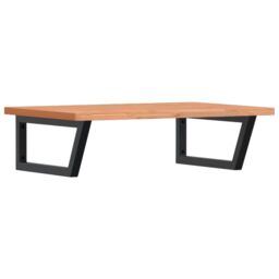 Berkfield Home Basin Shelf Wall Mounted Steel & Solid Wood Beech in Brown - thumbnail 2