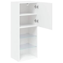Berkfield Home TV Cabinet with LED Lights White 40.5x30x102 cm - thumbnail 8