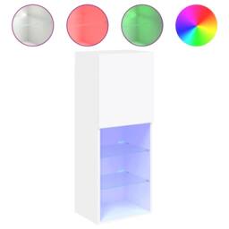Berkfield Home TV Cabinet with LED Lights White 40.5x30x102 cm - thumbnail 2