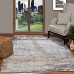 Livabliss Floransa-Abstract Grey Off-White Beige Modern Marble Living Dining Rug - Size: 120 cm x 170 cm - thumbnail 7