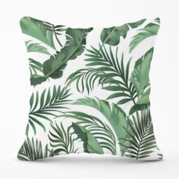 Warren Reed - Designer Trendy Tropical Leaves Outdoor Cushion in Green - Size: 60 cm x 60 cm - thumbnail 1