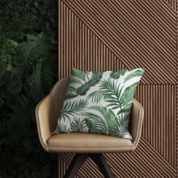 Warren Reed - Designer Trendy Tropical Leaves Outdoor Cushion in Green - Size: 60 cm x 60 cm - thumbnail 2