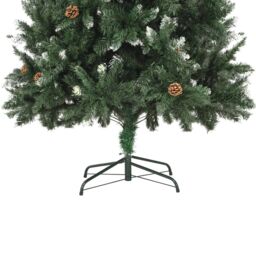 Berkfield Home Artificial Christmas Tree with Pine Cones & White Glitter 210 cm in Green - thumbnail 6