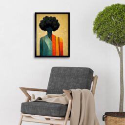 "Artery8 Wall Art Print Modern Abstract African Tribal Art Framed in Black - Size: W12"" x H16""" - thumbnail 2