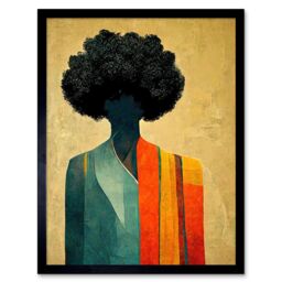 "Artery8 Wall Art Print Modern Abstract African Tribal Art Framed in Black - Size: W12"" x H16""" - thumbnail 1