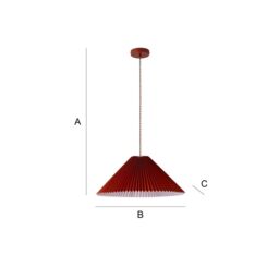 ValueLights Akira Pleated Single Drop Ceiling Pendant Light with LED Bulb in Burnt Orange - thumbnail 7