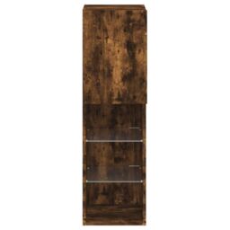 Berkfield Home TV Cabinets with LED Lights 2 pcs Smoked Oak 30.5x30x102 cm in Brown - thumbnail 9