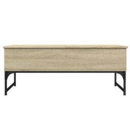 Berkfield Home Coffee Table Sonoma Oak 100x50x40 cm Engineered Wood & Metal in Brown - Size: 100 x 50 x 40 cm - thumbnail 5