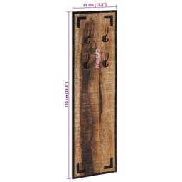 Berkfield Home Coat Rack 35x8x110 cm Solid Rough Wood Mango in Brown - Size: 35 x 8 x 110 cm - thumbnail 7