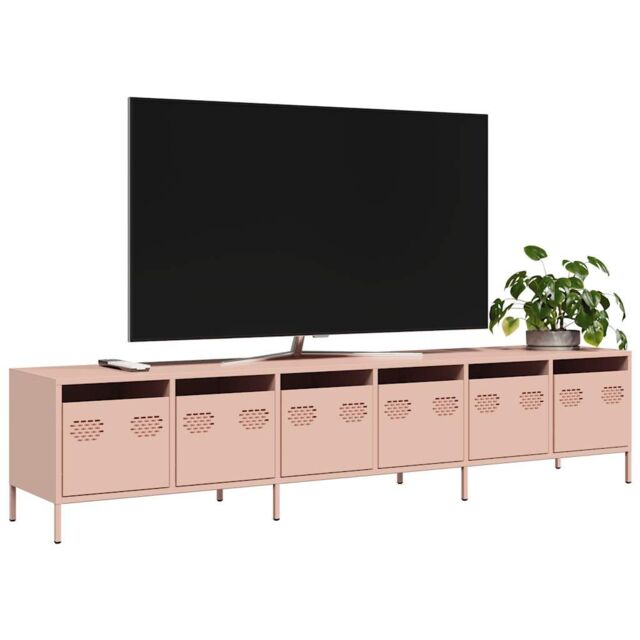 Berkfield Home TV Cabinet Pink 202x39x43.5 cm Cold-rolled Steel - image 1
