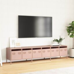 Berkfield Home TV Cabinet Pink 202x39x43.5 cm Cold-rolled Steel - thumbnail 3