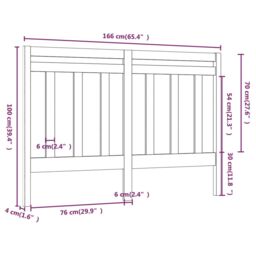 Berkfield Home Bed Headboard Black 166x4x100 cm Solid Wood Pine - Size: 166 x 4 x 100 cm - thumbnail 6