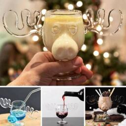 SPETLEK Christmas Vacation Glass Moose Cup 1 Pcs in Clear - thumbnail 4