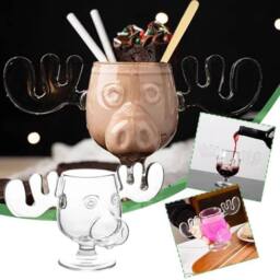 SPETLEK Christmas Vacation Glass Moose Cup 1 Pcs in Clear - thumbnail 5
