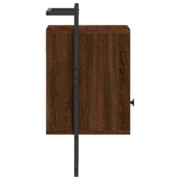 Berkfield Home Bedside Cabinet Wall-mounted Brown Oak 40x30x61 cm Engineered Wood - Size: 40 x 30 x 61 cm - thumbnail 7