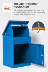 Homescapes Smart Parcel Box® Medium Front Access Secure Delivery Box in Blue - thumbnail 3