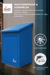 Homescapes Smart Parcel Box® Medium Front Access Secure Delivery Box in Blue - thumbnail 4