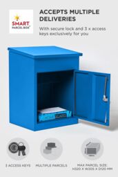 Homescapes Smart Parcel Box® Medium Front Access Secure Delivery Box in Blue - thumbnail 5