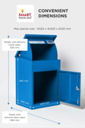 Homescapes Smart Parcel Box® Medium Front Access Secure Delivery Box in Blue - thumbnail 9