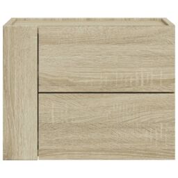 Berkfield Home Wall-mounted Bedside Cabinet Sonoma Oak 45x30x35 cm in Brown - Size: 45 x 30 x 35 cm - thumbnail 4