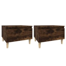 Berkfield Home Side Tables 2 pcs Smoked Oak 50x46x35 cm Engineered Wood in Brown - Size: 50 x 46 x 35 cm - thumbnail 2