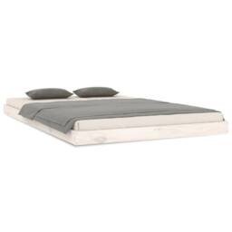Berkfield Home Beautiful Bed Frame without Mattress White 120x200 cm Solid Wood Pine - Size: Small Double - thumbnail 3