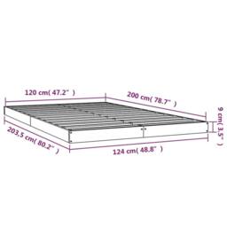Berkfield Home Beautiful Bed Frame without Mattress White 120x200 cm Solid Wood Pine - Size: Small Double - thumbnail 8
