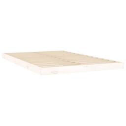 Berkfield Home Beautiful Bed Frame without Mattress White 120x200 cm Solid Wood Pine - Size: Small Double - thumbnail 4