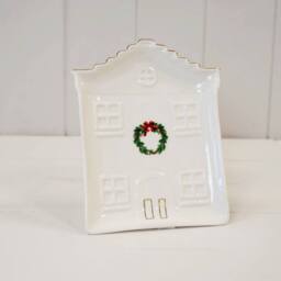 Four Candle Cosy Christmas House Plate Home Decoration in Natural - thumbnail 2