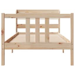 Berkfield Home Beautiful Bed Frame with Headboard without Mattress 90x190 cm Single in Light Brown - thumbnail 4