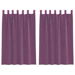Berkfield Home Voile Curtains with Loops 2 pcs Purple 140x175 cm - thumbnail 2