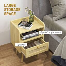 Wyld Haus Fira Set of 2 Wood Effect Bedside Tables with Rattan Weave in Natural - thumbnail 4