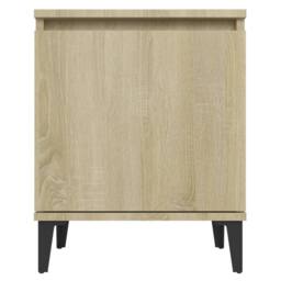 Berkfield Home Sturdy Bed Cabinet with Metal Legs Sonoma Oak 40x30x50 cm in Light Brown - Size: 40 x 30 x 50 cm - thumbnail 6