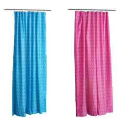 Orsina Blue Shower Curtain, Waterproof PEVA Curtain Liner For Bathtubs, Mosaic Pattern Bath Curtain For Showers - thumbnail 2