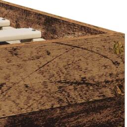 Berkfield Home Traditional Bed Frame without Mattress with Headboard Old Wood 90 in Brown - thumbnail 9