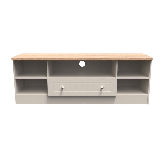 Ready Assembled 2 U Norton Wide 1 Drawer TV & Media Unit (Ready Assembled) in Taupe - Size: Large - image 1