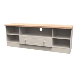 Ready Assembled 2 U Norton Wide 1 Drawer TV & Media Unit (Ready Assembled) in Taupe - Size: Large - thumbnail 3