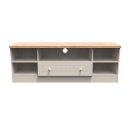 Ready Assembled 2 U Norton Wide 1 Drawer TV & Media Unit (Ready Assembled) in Taupe - Size: Large - thumbnail 1