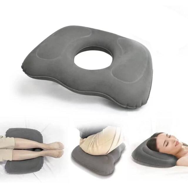 NESTLUNE Inflatable Ring Cushion Medical Vinyl Hemorrhoid Relief in Grey - Size: 100 cm x 190 cm - image 1