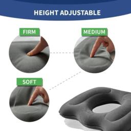 NESTLUNE Inflatable Ring Cushion Medical Vinyl Hemorrhoid Relief in Grey - Size: 100 cm x 190 cm - thumbnail 6