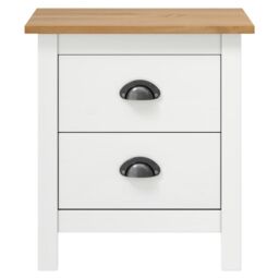 Berkfield Home Bedside Cabinet Hill 2 pcs White 46x35x49.5 cm Solid Pine Wood - thumbnail 3