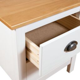 Berkfield Home Bedside Cabinet Hill 2 pcs White 46x35x49.5 cm Solid Pine Wood - thumbnail 6