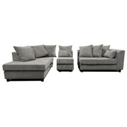Furnishings For Less UK Casper Chenille Large 5 Seater L Shaped Corner Sofa Left Hand Facing in Grey - thumbnail 6