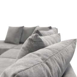 Furnishings For Less UK Casper Chenille Large 5 Seater L Shaped Corner Sofa Left Hand Facing in Grey - thumbnail 4