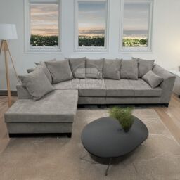 Furnishings For Less UK Casper Chenille Large 5 Seater L Shaped Corner Sofa Left Hand Facing in Grey - thumbnail 3