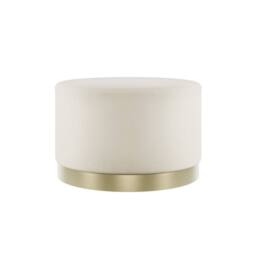 Wyld Haus Kalua Large Cream Velvet Stool Brushed Gold Base - thumbnail 2