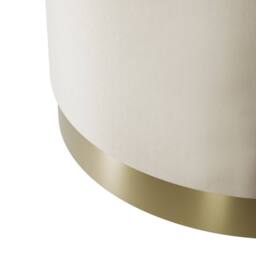 Wyld Haus Kalua Large Cream Velvet Stool Brushed Gold Base - thumbnail 3