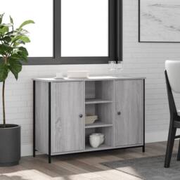 Berkfield Home Sideboard Grey Sonoma 100x35x70 cm Engineered Wood - Size: 100 x 35 x 70 cm - thumbnail 2