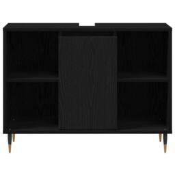 Berkfield Home Vanity Unit Black Oak Engineered Wood Medium Black Oak Vanity - thumbnail 6